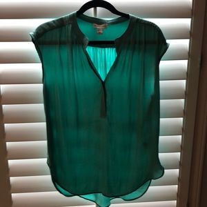 Spearmint green cap sleeve blouse